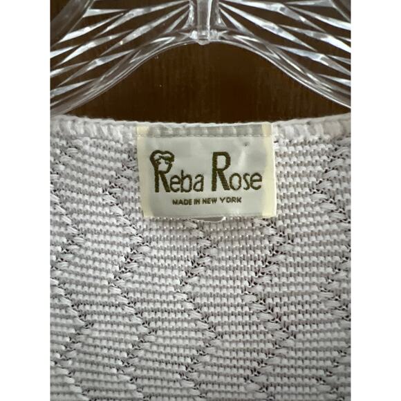 Reba Rose Button-Down Long Sleeve Cardigan | Women's L Cotton Blend | White - Picture 3 of 4